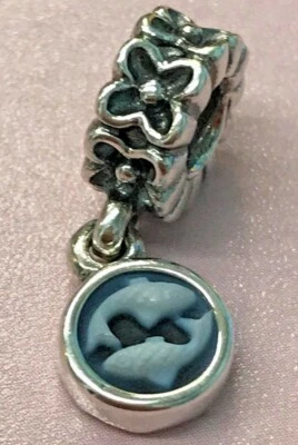 PANDORA | PISCES CAMEO AGATE DANGLE CHARM ✪NEW✪ 790500CAM03 RARE RETIRED FISH US