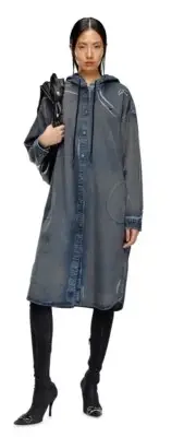 Authentic Women's De-Dalis-Hood-S Diesel Jean Dress MSRP $650 NWT Size Medium