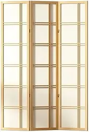 Artiss Room Divider, 3 Panel Folding Wooden Privacy Portable Screen Shelf Dividers Partition Wall Screens Home Pet Child Indoor Balcony Bedroom Furniture, Separator Water-Resistant Natural