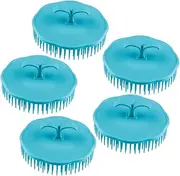 IWOWHERO 5PCS Portable Hair Shampoo Brushes Round Scalp Massagers for Deep Cleansing Massage Material for Home Use Random Colors Random Color