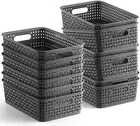 Plastic Storage Baskets Small Pantry Organization and Storage Bins 12 Pack