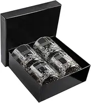 [Grestar] Old Fashioned Whiskey Glasses - 10 Oz Barware for Scotch, Bourbon, Liquor and Cocktail Drinks - Set of 4