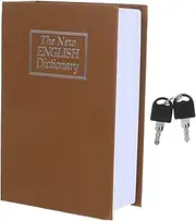 MUCKLILY Key Lock Book Safe Hidden Storage Book Secret Lock Decorative Safe for Cash