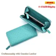Lady Zippy Purse Wallet Intrecciato Premium Genuine Leather Handmade Klaas