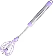 Happyyami 1Pc Semi Automatic Egg Beater with Food Grade Hand Held Whisk for Eggs Batter and Ergonomic Non Slip Handle Easy to Clean Kitchen Utensil Violet