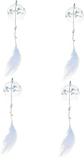 BESPORTBLE 4pcs Unique Home Decor Wind Chime Pendant Japanese-Style Glass Bell Wind Chimes for Garden Wedding Hanging Decor Pendant