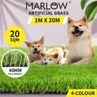 Marlow 40MM Artificial Grass Synthetic Turf Fake Plastic Plant 20SQM Lawn 1x20m