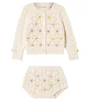 [The New Society] The New Society Baby Canea cotton cardigan and bloomers set M 3 beige