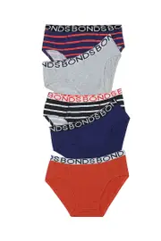 [Bonds] Bonds Boys Brief 5 Pack in Blue/Red Size: 2/3 2/3 Blue/Red