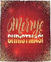 Christmas Curtain Polyester Fiber 3D Digital Printing Merry Christmas Custom Curtain for Outdoor Porch Balcony Holiday Decoration Premium Material Durable Light Blocking (150 * 166cm Christmas 5)