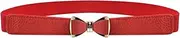 [Syuer] Womens 1" Width Bow Skinny Elastic Waist Belt Stretchy Belt Thin Belt
