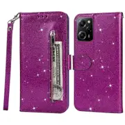 For Xiaomi Poco X5 Pro 5g / Redmi Note 12 Pro Speed 5g / Note 12 Pro 5g Glittery Phone Case Pu Leather Zippered Wallet Cover