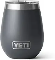 YETI Rambler 10 oz Wine Tumbler, Vacuum Insulated, Stainless Steel with MagSlider Lid, Charcoal