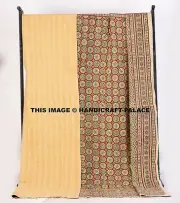 Handmade Kantha Blanket Quilt Indian 100% Cotton Ajrakh King Bedspread Bohemian