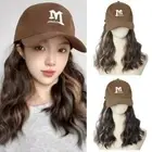 Hairpiece Baseball Cap with Wig Highlights Blonde Adjustable Hat Wig Women