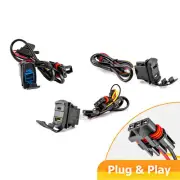 LED Voltmeter Dual USB Type-C Pulse Power Bus Bar Plug Wire Kit for Polaris RZR
