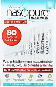 Dr. Hana's Nasopure Nasal Wash - Value Refill Kit - Includes 80 Nasopure Buffered Salt Packets