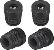 uxcell 4Pcs Plastic Threaded Tube Inserts with M8 Thread, for 19mm/0.75" OD Round Tube, Adjustable Round Black Plastic Plug Caster Insert Chair End Caps Furniture Leg Plug