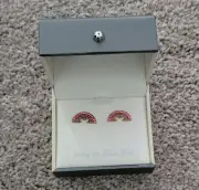 Disney Mickey Solid Sterling Silver 18K Rose Gold Plate Earrings by Crislu