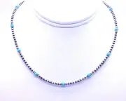 Tiny Small Dainty 4mm Blue Turquoise Trendy Minimalist Boho Chic Choker Necklace