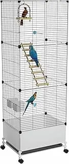 STILLCOVE Extra Large Bird Cage, Black Parakeet Cages with Rolling Stand & Wheels, Wide Birdcage for Parrots Cockatiels Conure Budgie Canary Finch Lovebird
