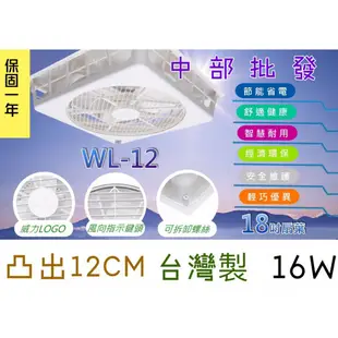 免運 220V 威力 18吋WL-RA16W(WL-12) 節能扇輕鋼架專用電扇 天花板循環扇 太空扇 醫院 藥局 大樓