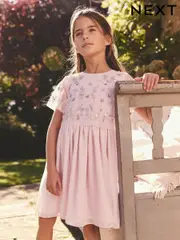 Lilac Purple Sequin Embellished Mesh Dress (3-16yrs) (E47974) | $109 - $123