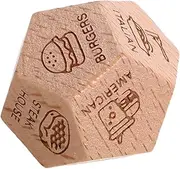 HIAKDOFT Food Decision Dice Food Date Dice Dinner Decider Light Brown Boxwood