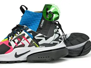 [26cm] 2018 第二彈 德國機能服裝品牌 ACRONYM x NIKE AIR PRESTO MID RACER PINK 螢光桃紅 藍 拉鍊 魚骨鞋 慢跑鞋 (AH7832-600) !