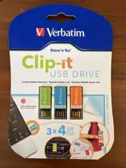Verbatim 4gb Clip-it Usb Flash Drive - 3pk - 4 Gb