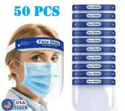 50Pack Safety Full Face Shield Reusable Protection Cover Face Eye Cashier Helmet