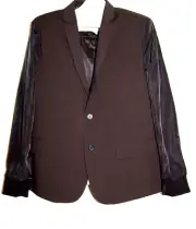 Kenneth Cole Men's Black Combo Slicker Slive Fashion Jacket Size XL