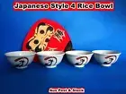 Japanese Miso Soup, Rice Bowls #703- 4pcs/Set (Z11)