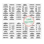 132x Waterproof Pantry Label Sticker For Kitchen Food Storage Container Bottole