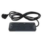 HPM 4 Charcoal Outlet Switched Powerboard With Surge Protection
