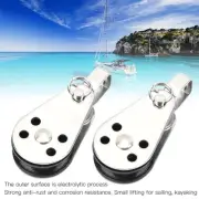 Alomejor 2pcs Sailing Pulley Heavy Duty Stainless Steel Nylon Pulleys Small WP