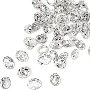 50 Pcs Large Nail Rhinestones, Shiny Nail Gems, 3D Sharp Bottom Crystal Nail Gems, for DIY Nail Decoration and Nail Polish Nail Charms (Oval)