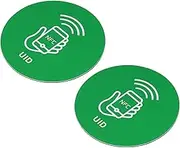 uxcell NFC Tags Stickers UID RFID IC Label 13.56MHz Rewritable Back Adhesive Contactless for Entry Access Control System, Green 2 Pack