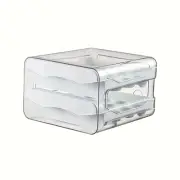1Pc 2-Layer Kitchen Egg Storage Box Refrigerator Fresh Plastic Drawer Type Large