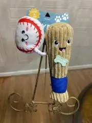 Fringe Best Dog Toy Outta The Park Dog Pet Toy Clinker & Squeaker 10”