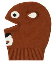 [Stella McCartney Kids] Stella McCartney Kids Bear cotton and wool ski mask M brown