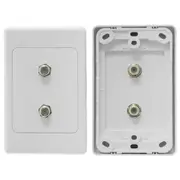 Wall Plate Twin F Type F Socket for TV Antenna/Aerial Foxtel Satellite Coax Lead