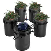 VEVOR RDWC Hydroponics System Recirculating Deep Water Culture 4 Buckets 20L