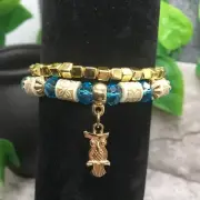 2 PC Handmade Bohemian Beaded Stackable Stretch Bracelet Set New 9922