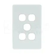 Clipsal Classic C2000 Series Five Gang Grid And Plate Horizontal/Vertical Mount White - C2035VH-WE