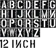 12 Inch Letter Stencils Alphabet Art Craft Stencils Interlocking Stencil Kit Plastic Large Size Letter Stencils for Wood Wall Fabric Glass Paper Signage DIY Art Projects