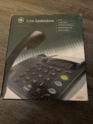 New GE 29485GE2-A 3-Line Intercom Business Telephone Corded Multiline Black