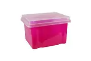 Italplast Storage Box 32L Clear Lid - Pink Base