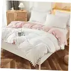 Pink Comforter Set Pink Bedding Set for Girls Teen Adults Cute King White&pink