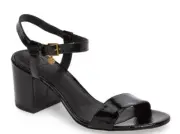Tory Burch Laurel 65mm Ankle-Strap Sandal Size US 10.5 Color Black Patent